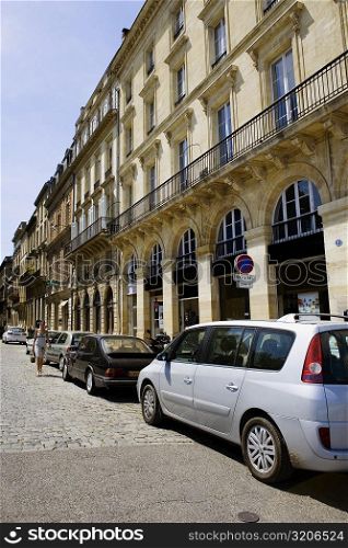 Cars along a road, Allees De Chartres, Bordeaux, Aquitaine, France
