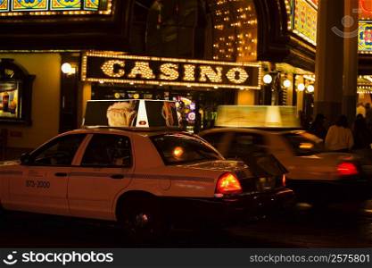 Cars in front of a casino, Las Vegas, Nevada, USA