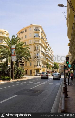 Cars moving on a road in a city, Monte Carlo, Monaco