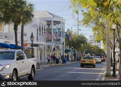 Cars moving on the road, Duval Street, Key West, Florida, USA