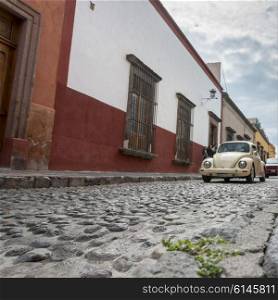 Cars on street, San Miguel de Allende, Guanajuato, Mexico