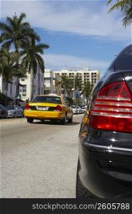 Cars on the road, South Beach, Miami Beach, Miami, Florida, USA