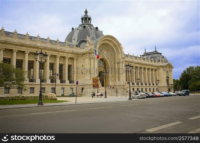 Cars parked in front of a museum, Petit Palais, Paris, France