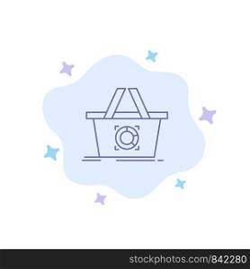Cart, Add To Cart, Basket, Shopping Blue Icon on Abstract Cloud Background