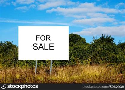 "Cartel advertising "For Sale". Business of buying and selling land"
