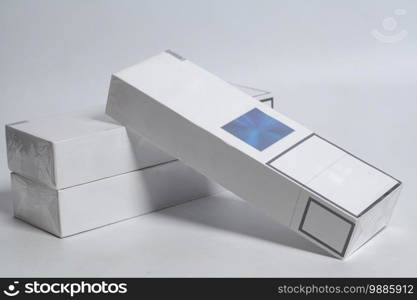 Carton of cigarettes, on a white background.. Carton of cigarettes, on white background.