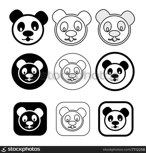 Cartoon character cute funny Panda icon