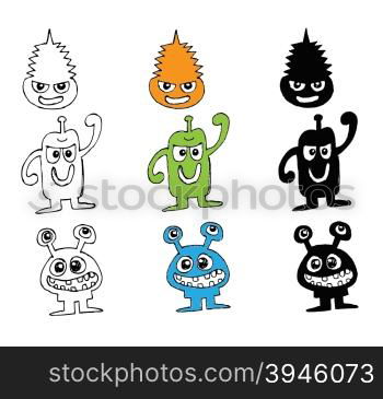 Cartoon cute monsters