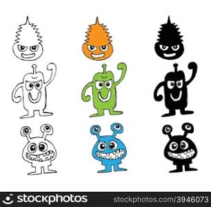Cartoon cute monsters