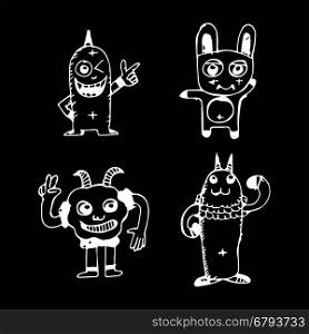 cartoon cute monsters illustration design