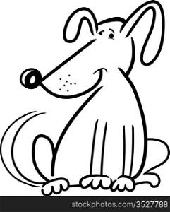 cartoon doodle illustration of cute dog or puppy for coloring book