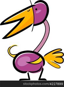 cartoon doodle illustration of cute funny bird