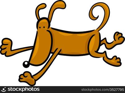 cartoon doodle illustration of running dog or puppy