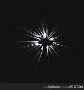 Cartoon Explosion, Star Burst Isolated on Dark Background