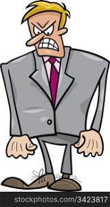 cartoon humorous illustration of very angry businessman