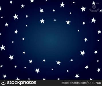 Cartoon illustration of a night star background with copy space