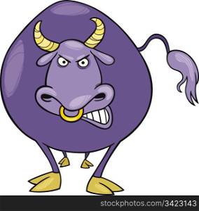 Cartoon illustration of angry bull