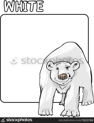 Cartoon Illustration of Color White and Polar Bear