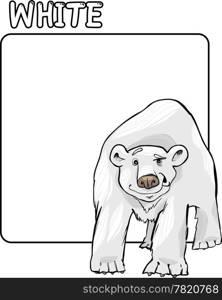 Cartoon Illustration of Color White and Polar Bear