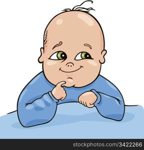 Cartoon illustration of cute baby