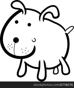cartoon illustration of cute dog or puppy for coloring book