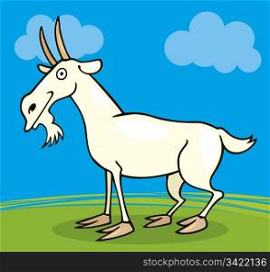 Cartoon illustration of farm goat