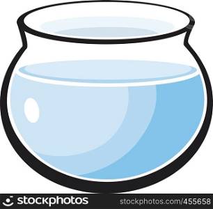 cartoon Illustration of fish bowl with water