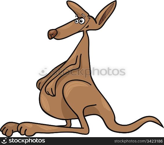 Cartoon illustration of funny australian kangaroo