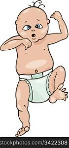 Cartoon illustration of funny baby