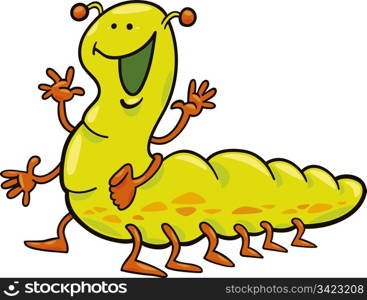 cartoon illustration of funny caterpillar