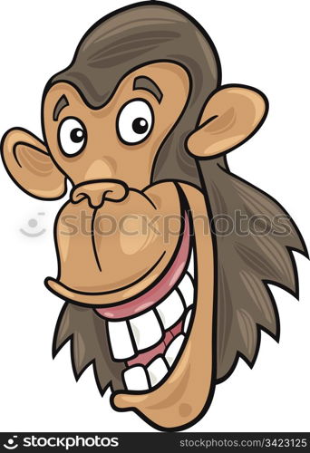 cartoon illustration of funny chimpanzee ape