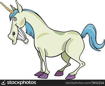 cartoon illustration of funny fantasy unicorn