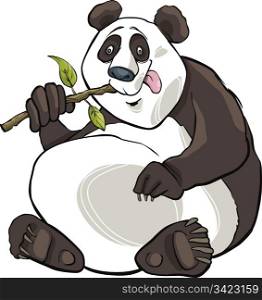cartoon illustration of funny giant panda bear