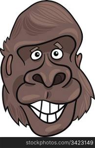cartoon illustration of funny gorilla ape
