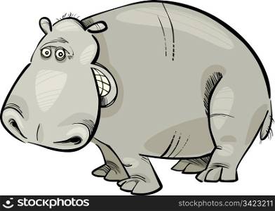 cartoon Illustration of funny Hippopotamus