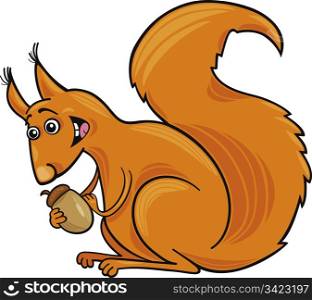 Cartoon illustration of funny red squirrel