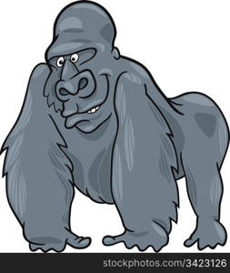 cartoon illustration of funny silver gorilla