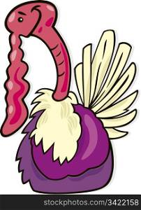 Cartoon illustration of funny turkey