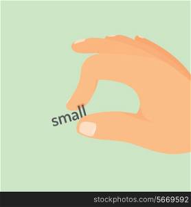 Cartoon illustration of hand holding a tiny small world