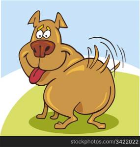 Cartoon illustration of happy dog