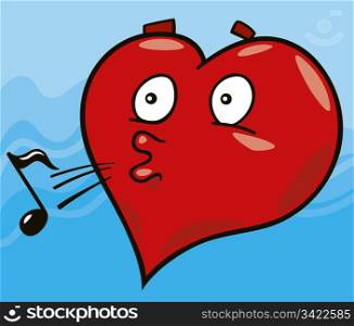 cartoon illustration of laidback heart