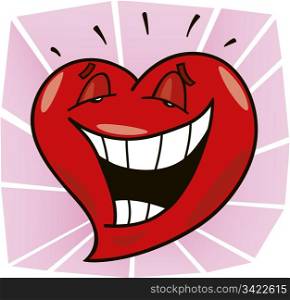 cartoon illustration of laughing heart