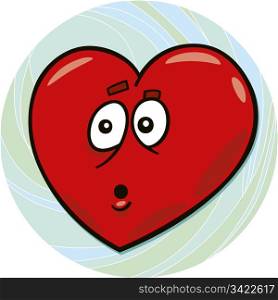 cartoon illustration of startled heart
