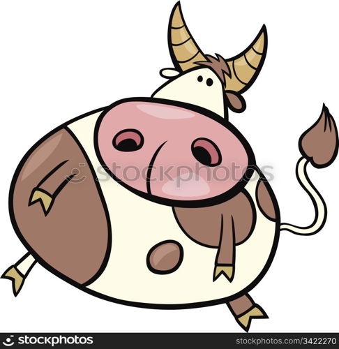 cartoon Illustration of taurus zodiac sign