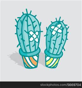 Cartoon illustration of two cactus hurt and patched up