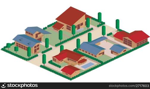 Cartoon map of a residential district area
