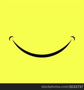 Cartoon Smile Logo. Cartoon Smile Logo Isolated on Yellow Background. Cartoon Smile Logo