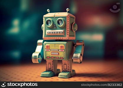 Cartoon tin robot. Robot metal. Generate Ai. Cartoon tin robot. Generate Ai