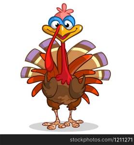 Cartoon turkey. Thanksgiving vector illustration isolated on white background