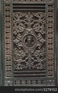 Carved door in Paris France
